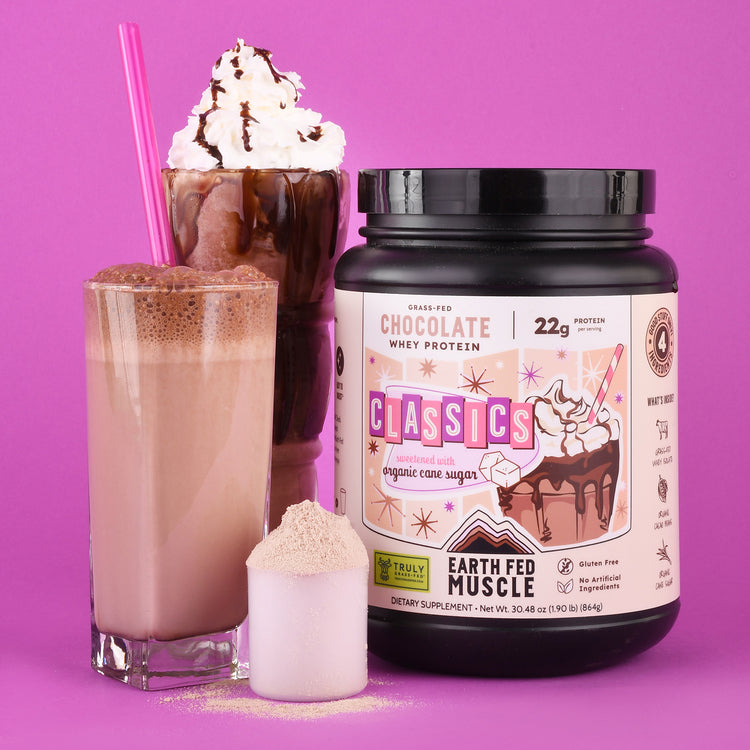 Earth Fed Muscle Chocolate Shakeup Chocolate Grass-Fed Whey Protein 2 LB