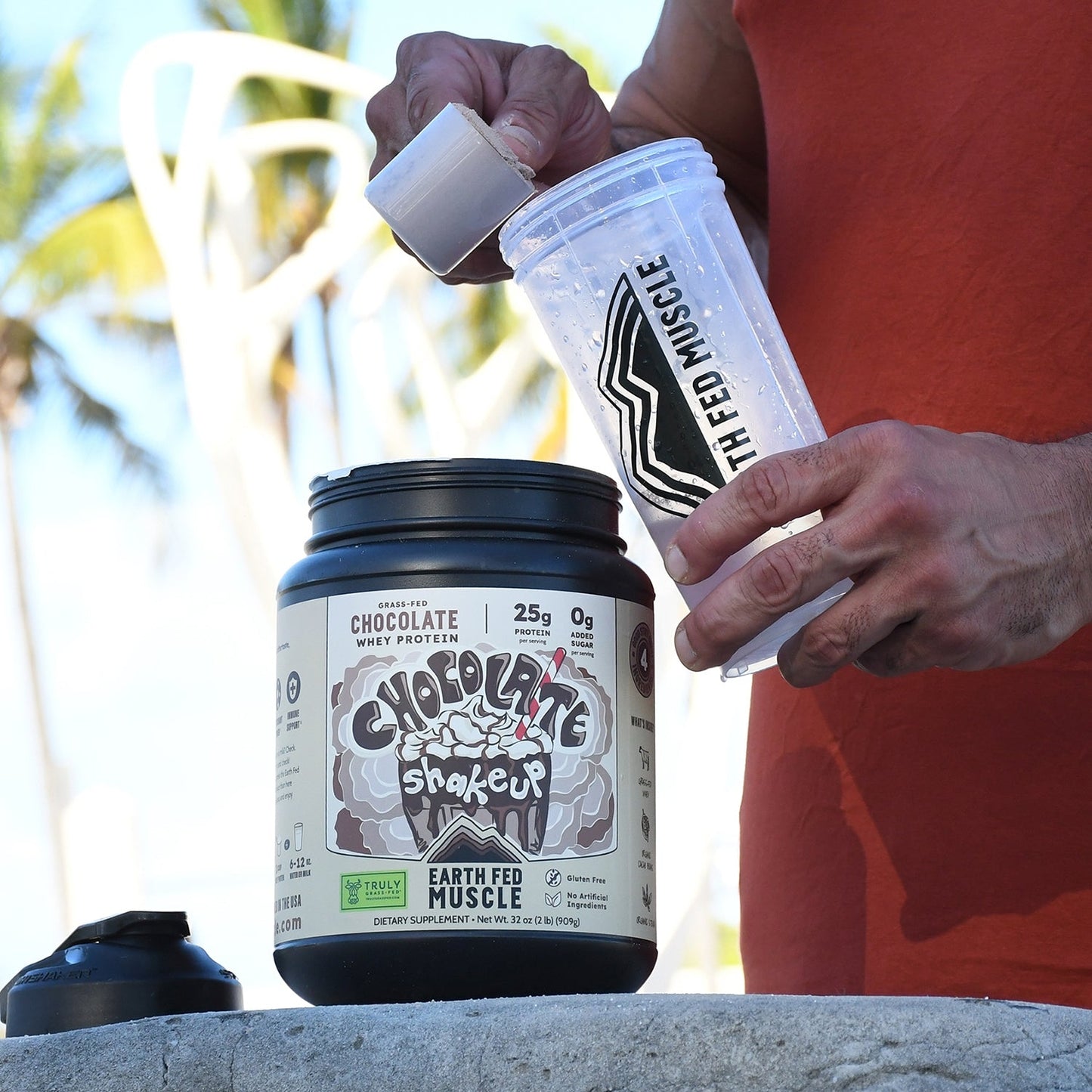 Earth Fed Muscle  Chocolate Shakeup Chocolate Grass-Fed Whey Protein 2 LB